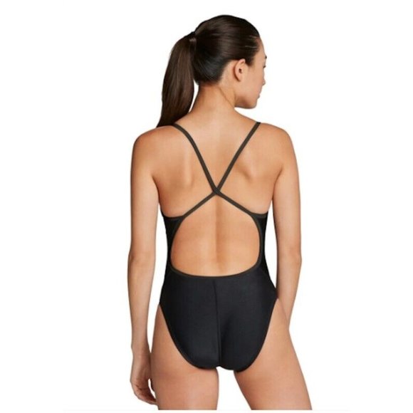 NWT Speedo 8/34 Solid Splice Flip Back One Piece Swimsuit 110478 - Picture 2 of 2
